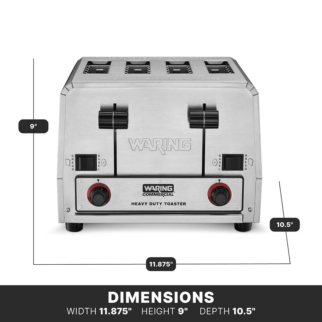 Heavy-Duty 4-Slot Switchable Bread and Bagel Toaster, 240 Volt
